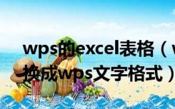 wps的excel表格（wps怎样把excel表格转换成wps文字格式）