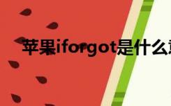 苹果iforgot是什么意思（苹果iforgot）