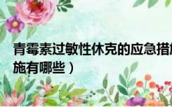 青霉素过敏性休克的应急措施（青霉素过敏性休克的抢救措施有哪些）