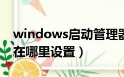 windows启动管理器开不了机（电脑启动项在哪里设置）