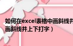 如何在excel表格中画斜线并输入文字（如何在excel表格中画斜线并上下打字）