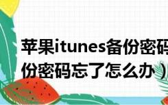 苹果itunes备份密码忘了怎么办（itunes备份密码忘了怎么办）