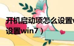 开机启动项怎么设置win11（开机启动项怎么设置win7）