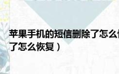 苹果手机的短信删除了怎么恢复过来（苹果手机的短信删除了怎么恢复）