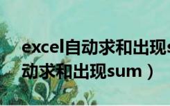 excel自动求和出现sum什么原因（excel自动求和出现sum）