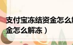 支付宝冻结资金怎么解冻教程（支付宝冻结资金怎么解冻）