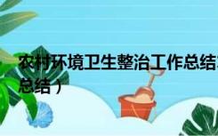 农村环境卫生整治工作总结100字（农村环境卫生整治工作总结）