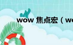 wow 焦点宏（wow焦点宏怎么做）