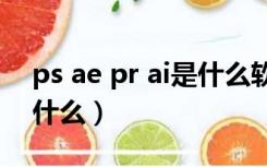 ps ae pr ai是什么软件（ps pr ae ai dw是什么）