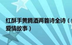 红酥手黄腾酒两首诗全诗（红酥手黄锡九这首诗描写是谁的爱情故事）