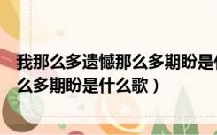 我那么多遗憾那么多期盼是什么歌刘大壮（我那么多遗憾那么多期盼是什么歌）