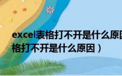 excel表格打不开是什么原因 提示文件格式无效（excel表格打不开是什么原因）