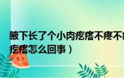 腋下长了个小肉疙瘩不疼不痒需要清除吗（腋下长了个小肉疙瘩怎么回事）