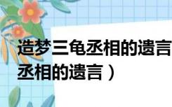 造梦三龟丞相的遗言（造梦西游3怎么获得龟丞相的遗言）