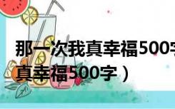 那一次我真幸福500字作文四年级（那一次我真幸福500字）