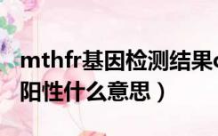 mthfr基因检测结果ct（MTHFR基因检测CT阳性什么意思）