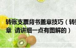 转账支票背书盖章技巧（转账支票的背书应该怎样填写和盖章  请讲细一点有图解的）