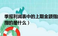 季报利润表中的上期金额指的是什么（利润表中的上期金额指的是什么）