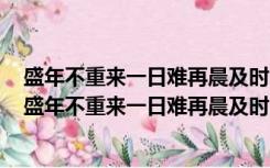 盛年不重来一日难再晨及时当勉励岁月不待人的意思拼音（盛年不重来一日难再晨及时当勉励的意思）