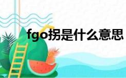 fgo拐是什么意思（fgo是什么意思）