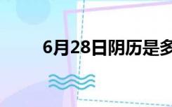 6月28日阴历是多少号（6月28日）