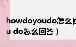 howdoyoudo怎么回答下一句（how do you do怎么回答）