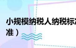 小规模纳税人纳税标准（小规模纳税人征收标准）