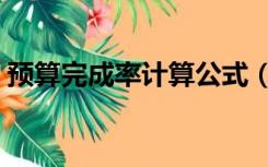 预算完成率计算公式（利润完成率怎样计算）