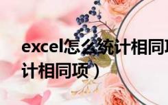 excel怎么统计相同项的总数（excel怎么统计相同项）