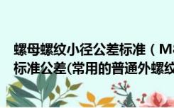 螺母螺纹小径公差标准（M8外螺纹大小径尺寸是多少 带上标准公差(常用的普通外螺纹 mdash  mdash）