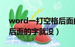 word一打空格后面的字就没了（word空格后面的字就没）