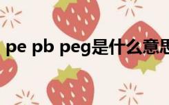 pe pb peg是什么意思（pe pb是什么意思）