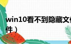 win10看不到隐藏文件（win10怎么看隐藏文件）