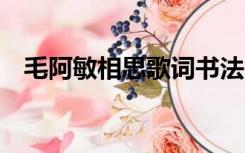 毛阿敏相思歌词书法（毛阿敏 相思 歌词）