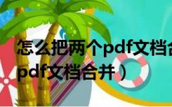 怎么把两个pdf文档合并在一起（怎么把两个pdf文档合并）