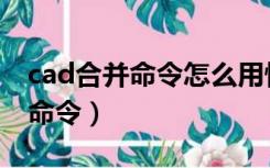 cad合并命令怎么用快捷键是什么（cad合并命令）