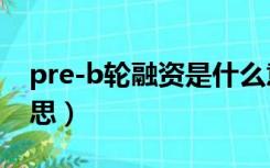 pre-b轮融资是什么意思（b轮融资是什么意思）