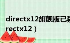 directx12旗舰版已禁用解决办法（win10 directx12）