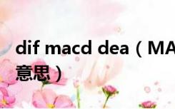 dif macd dea（MACD图中DIF DEA是什么意思）