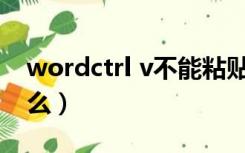 wordctrl v不能粘贴（word全选是ctrl加什么）