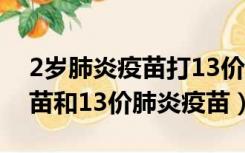 2岁肺炎疫苗打13价还是23价（23价肺炎疫苗和13价肺炎疫苗）