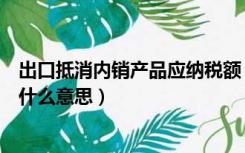 出口抵消内销产品应纳税额（出口抵减内销产品应纳税额是什么意思）