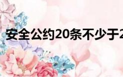 安全公约20条不少于20字（安全公约20条）