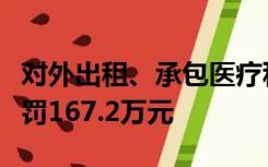 对外出租、承包医疗科室，温州一民营医院被罚167.2万元