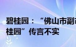 碧桂园：“佛山市副市长带队的工作组进驻碧桂园”传言不实