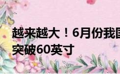 越来越大！6月份我国电视整机市场平均尺寸突破60英寸