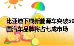 比亚迪下线新能源车突破500万辆，王传福哽咽：三年内中国汽车品牌将占七成市场