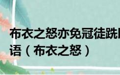 布衣之怒亦免冠徒跣以头抢地耳翻译成现代汉语（布衣之怒）