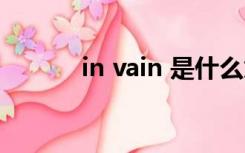 in vain 是什么意思（in vain）