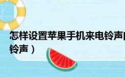 怎样设置苹果手机来电铃声闪光灯（怎样设置苹果手机来电铃声）